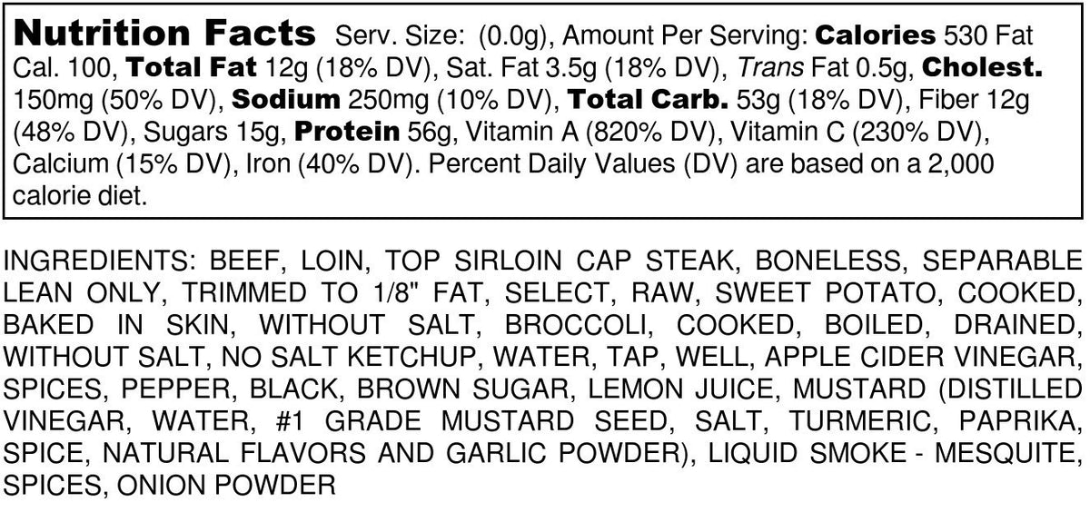 BBQ Grilled Steak Nutrition Facts