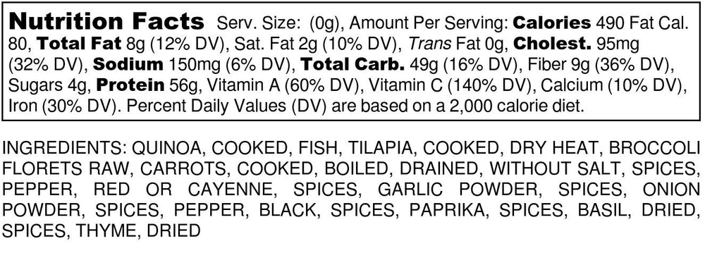 Blackened Tilapia Nutrition Facts