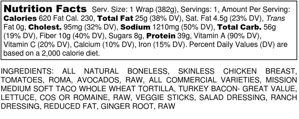 California Grilled Chicken Wrap