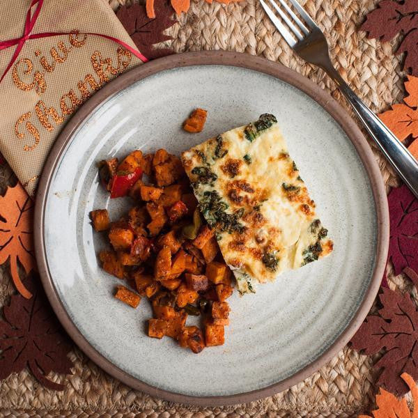 Kale and goat cheese frittata