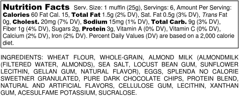 Dark Chocolate Chip Protein Muffins